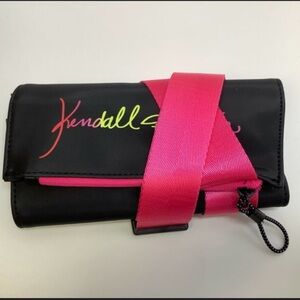 Kendall & Kylie Black and Pink Makeup Brush Holder Belt Bag